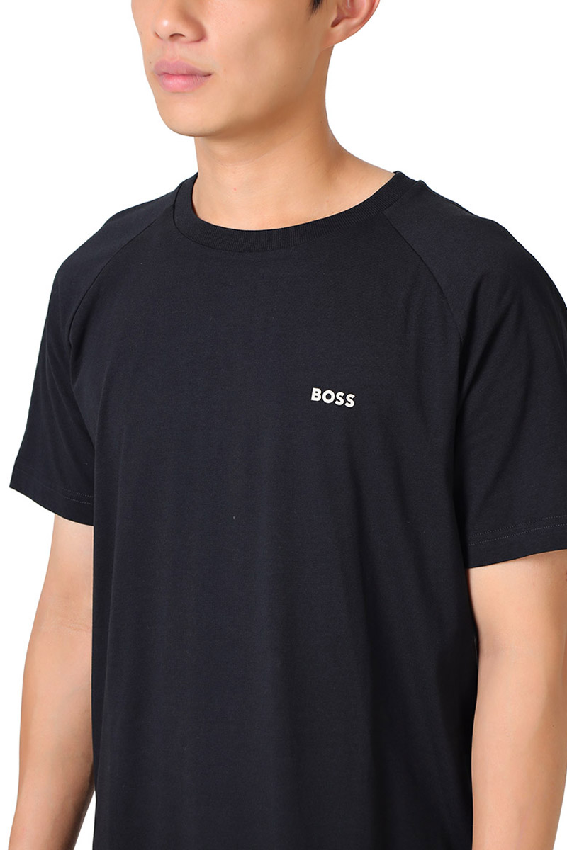 HUGO BOSS Men Tee 11 Stretch Cotton Relaxed Fit T-Shirt in Black with Logo 3