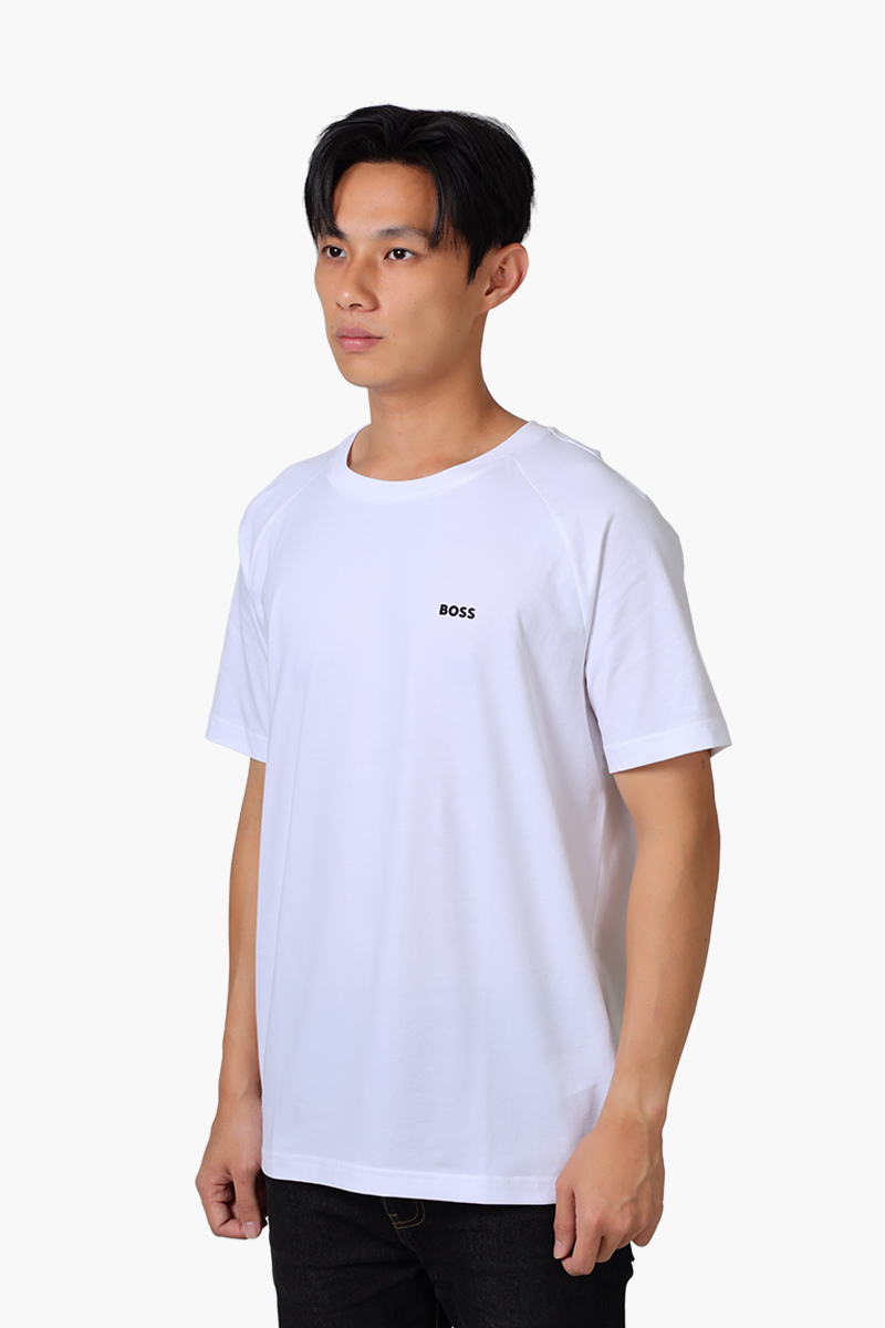 HUGO BOSS Men Tee 11 Stretch Cotton Relaxed Fit T-Shirt in White with Logo 2