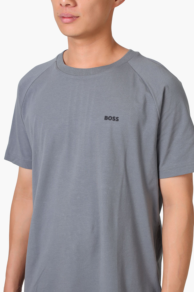 HUGO BOSS Men Tee 11 Stretch Cotton Relaxed Fit T-Shirt in Grey with Logo 3