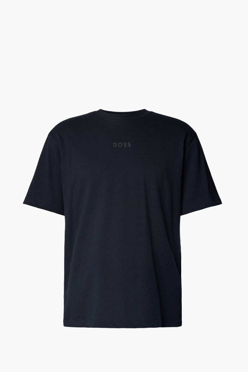 HUGO BOSS Men Tee 10 Cotton Jersey Oversize T-Shirt in Navy with Logo Artwork 0
