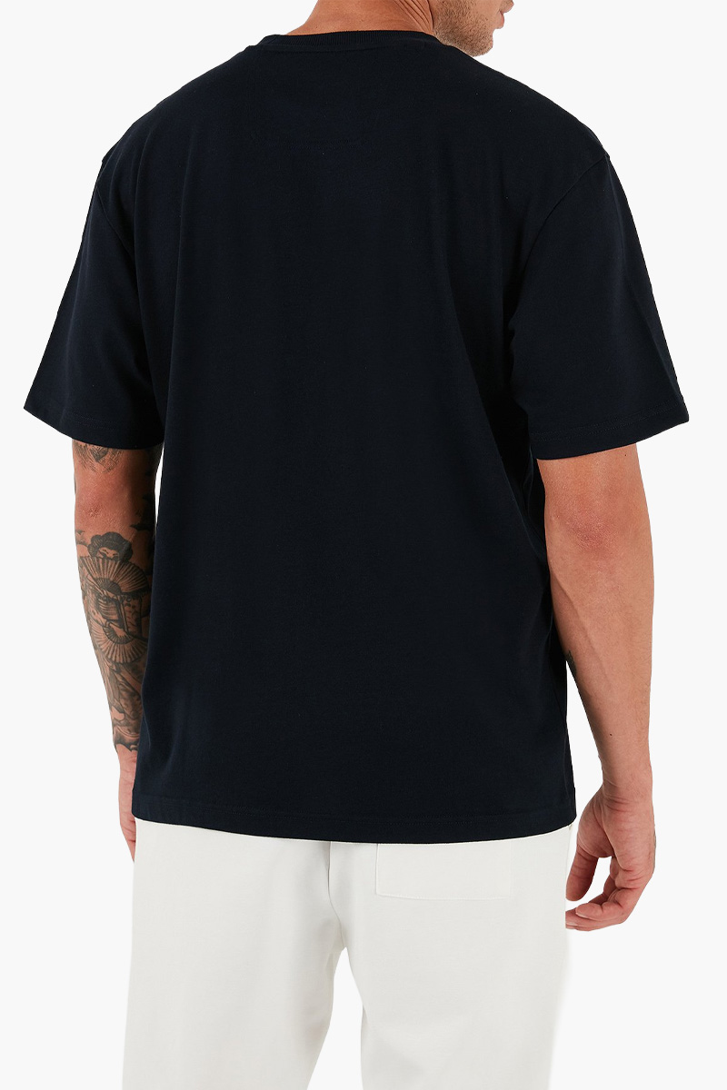 HUGO BOSS Men Tee 10 Cotton Jersey Oversize T-Shirt in Navy with Logo Artwork 2