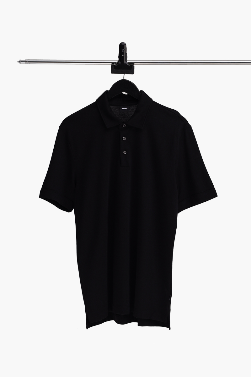 HUGO BOSS Men H-Press 57 Cotton Polo Shirt in Black 0