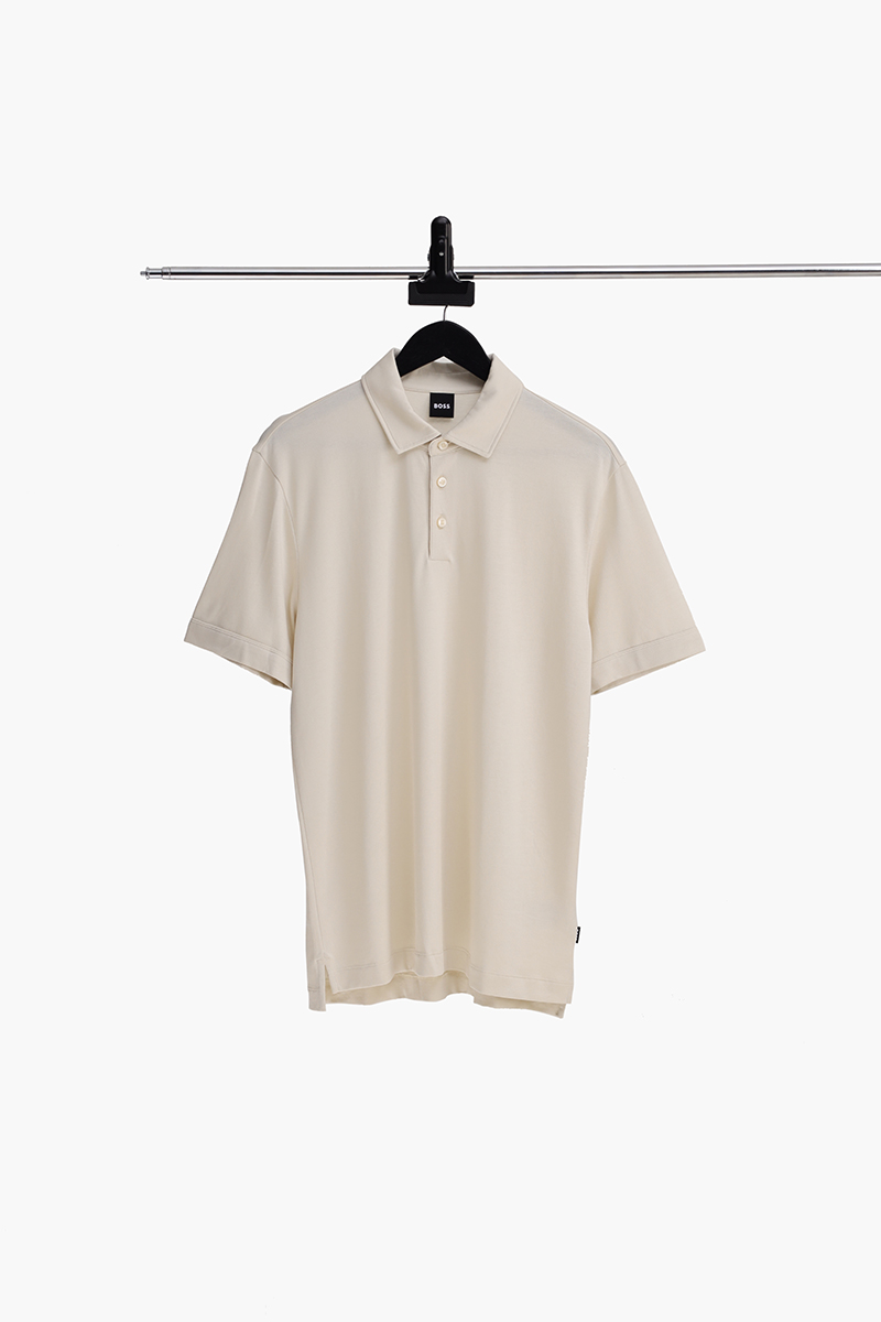 HUGO BOSS Men H-Press 57 Cotton Polo Shirt in Beige 0