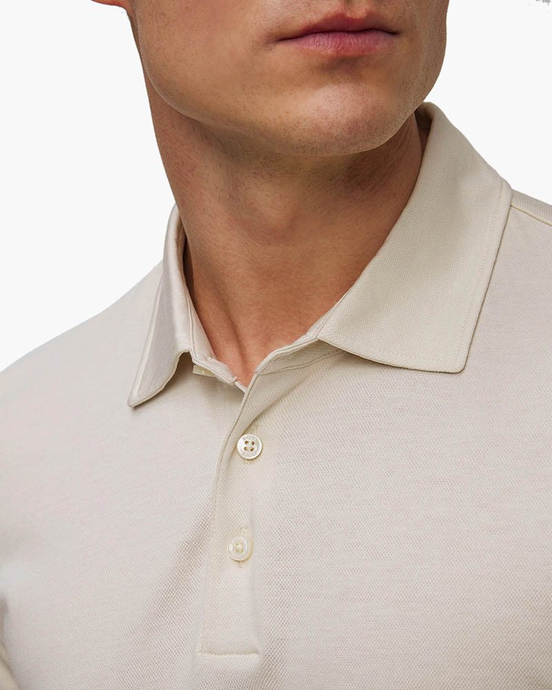 HUGO BOSS Men H-Press 57 Cotton Polo Shirt in Beige 4