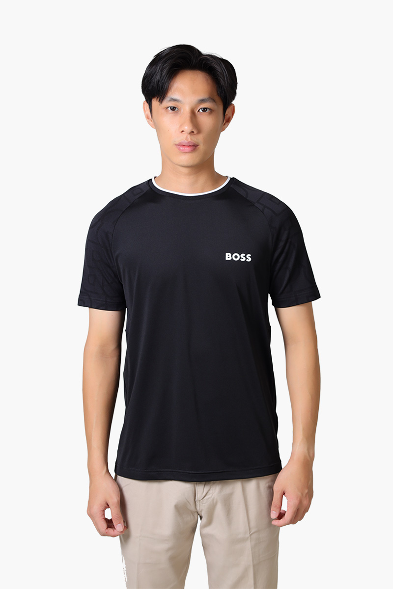 HUGO BOSS x Matteo Berrettini Men Tee MB 3 Stretch-Jersey T-Shirt in Black with Signature Details 0