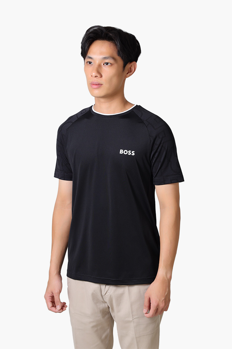 HUGO BOSS x Matteo Berrettini Men Tee MB 3 Stretch-Jersey T-Shirt in Black with Signature Details 2