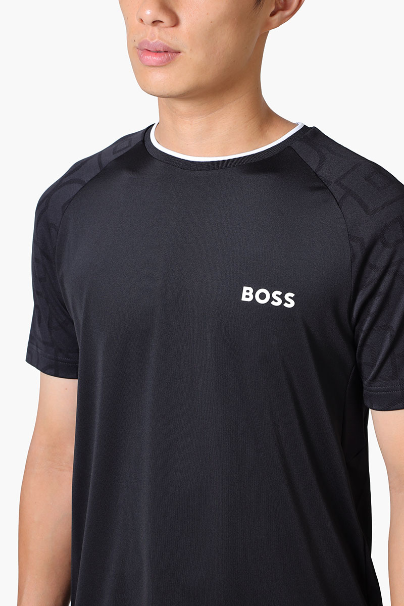 HUGO BOSS x Matteo Berrettini Men Tee MB 3 Stretch-Jersey T-Shirt in Black with Signature Details 3