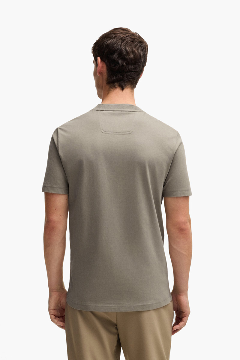 HUGO BOSS Men Tee Mirror 2 Cotton Jersey T-Shirt in Beige with Mirror-effect Logo 2