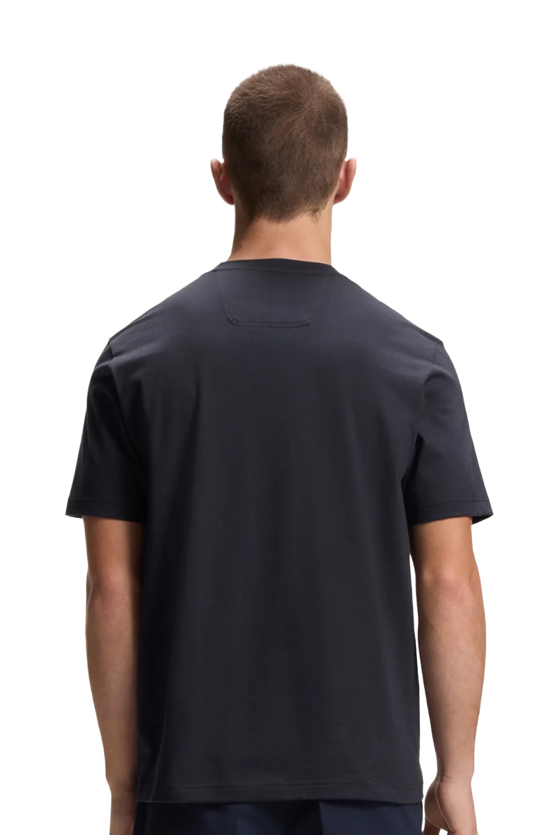 HUGO BOSS Men Terrace Logo Regular Fit T-Shirts In Dark Blue Cotton-Jersey with Golf Inspired Logo 2