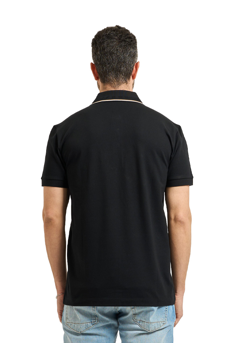 HUGO BOSS Men GOC Birdie Paule Regular Fit Polo Shirt in Black Cotton 2