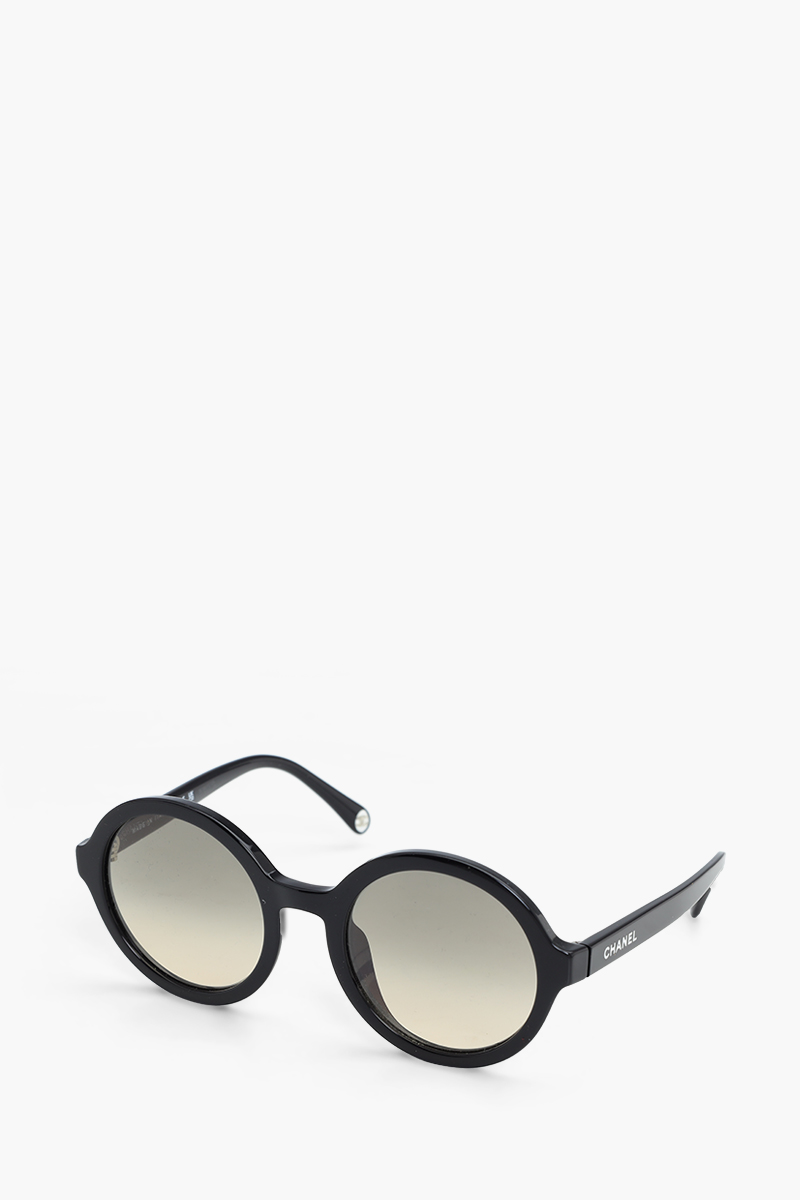 CHANEL Round Sunglasses in Black/Grey/Gradient Acetate 0