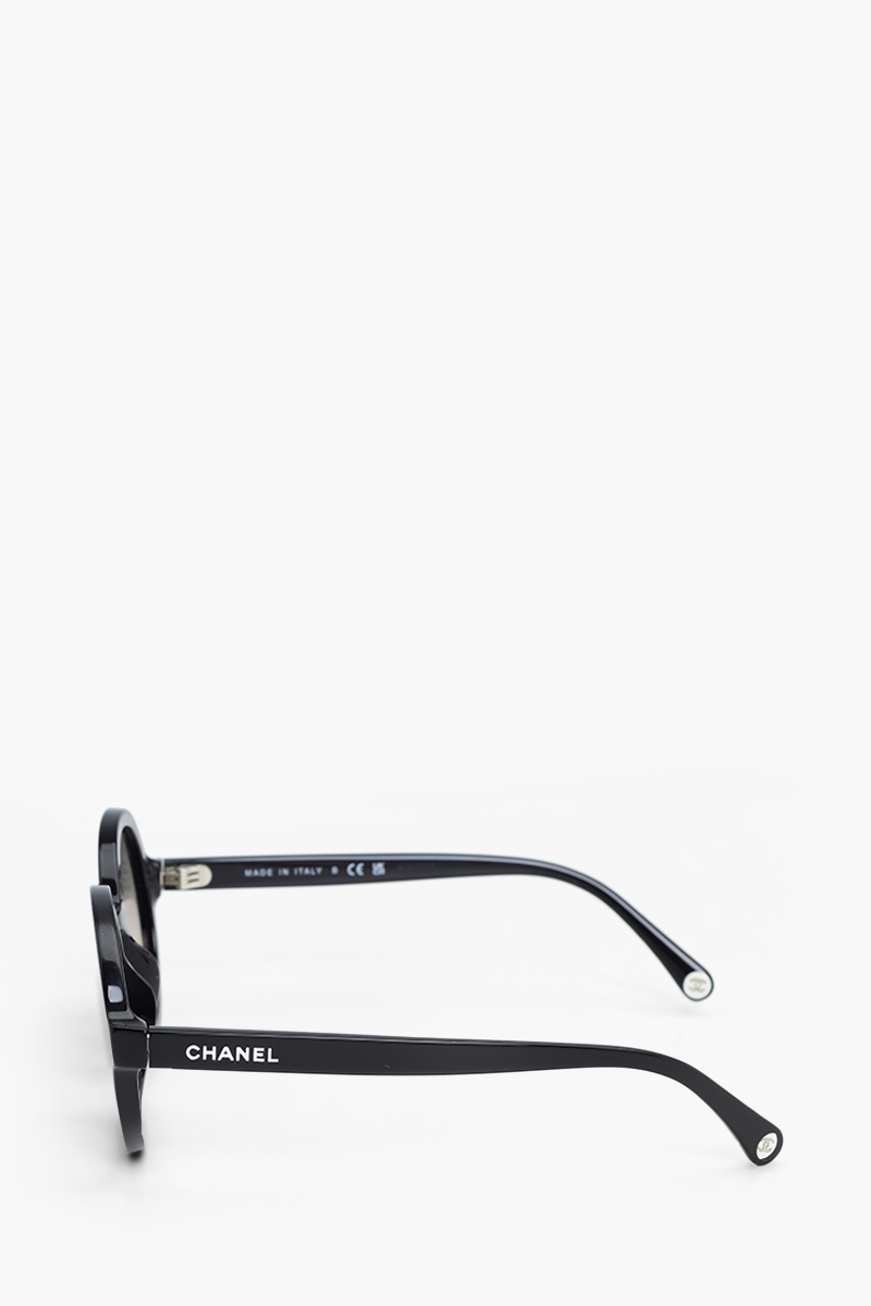 CHANEL Round Sunglasses in Black/Grey/Gradient Acetate 3