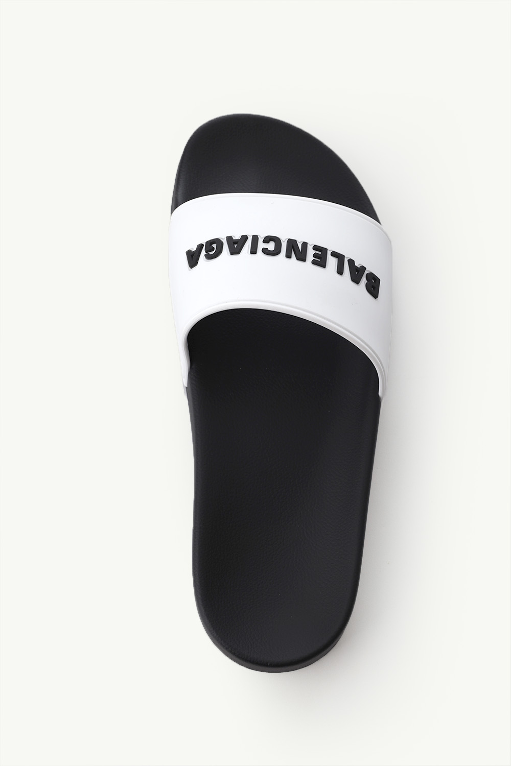 BALENCIAGA Men Logo Slides in Black/White 3