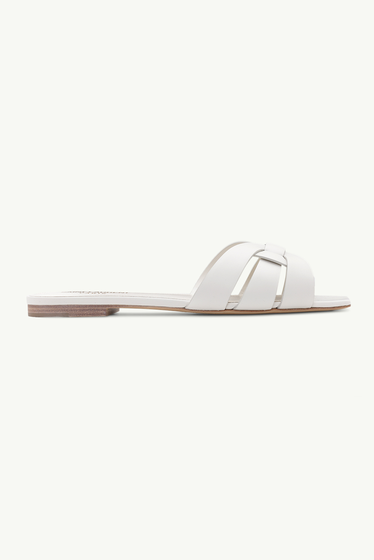 SAINT LAURENT Nu Pieds 0.5cm Slippers in White Calf 0