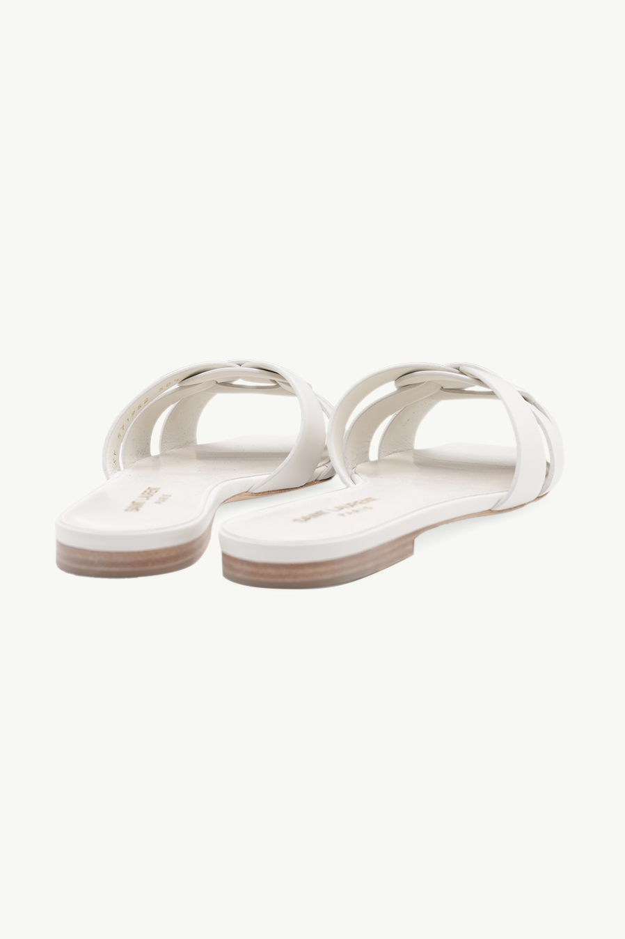 SAINT LAURENT Nu Pieds 0.5cm Slippers in White Calf 2