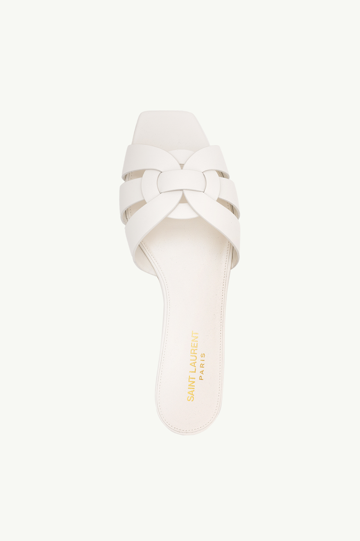 SAINT LAURENT Nu Pieds 0.5cm Slippers in White Calf 3