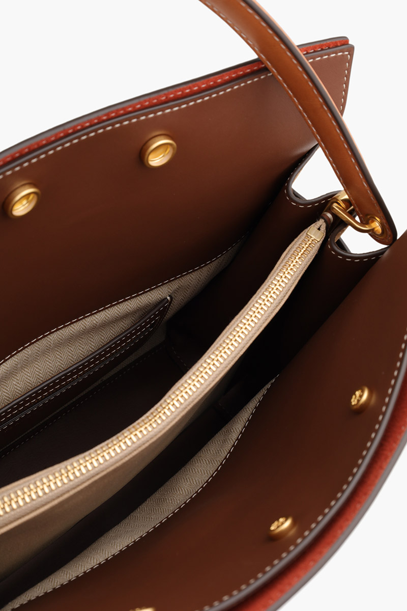 TORY BURCH Lee Radziwill Double Bag in Black/Brown 3