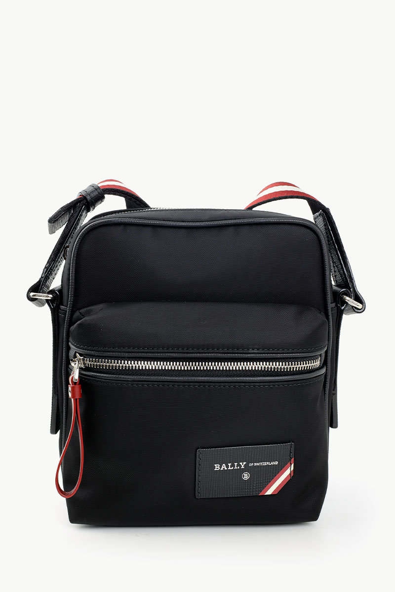 BALLY Faara Explore Crossbody Bag in Black Leather and Nylon 0