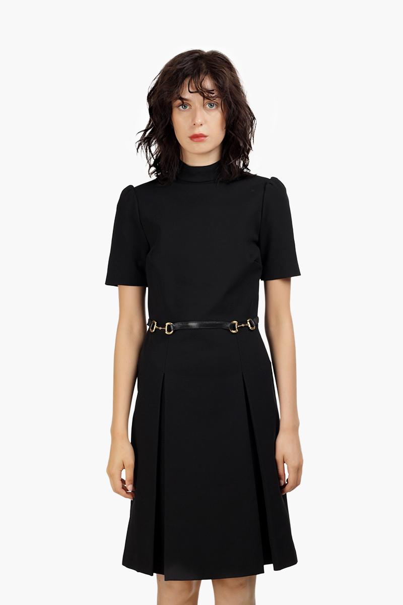 GUCCI Women Viscose Jersey Dress in Black with Horsebit 0