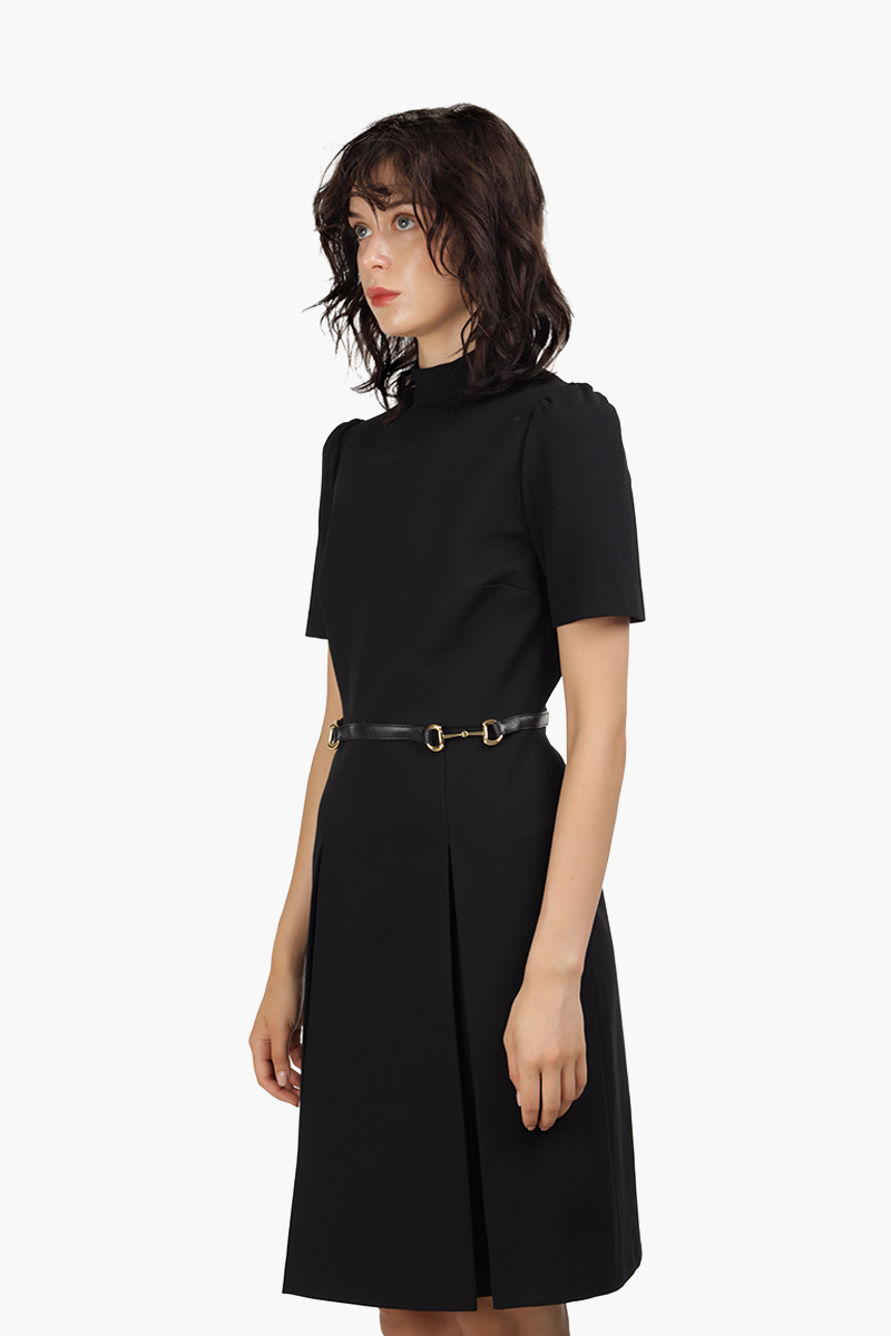 GUCCI Women Viscose Jersey Dress in Black with Horsebit 2