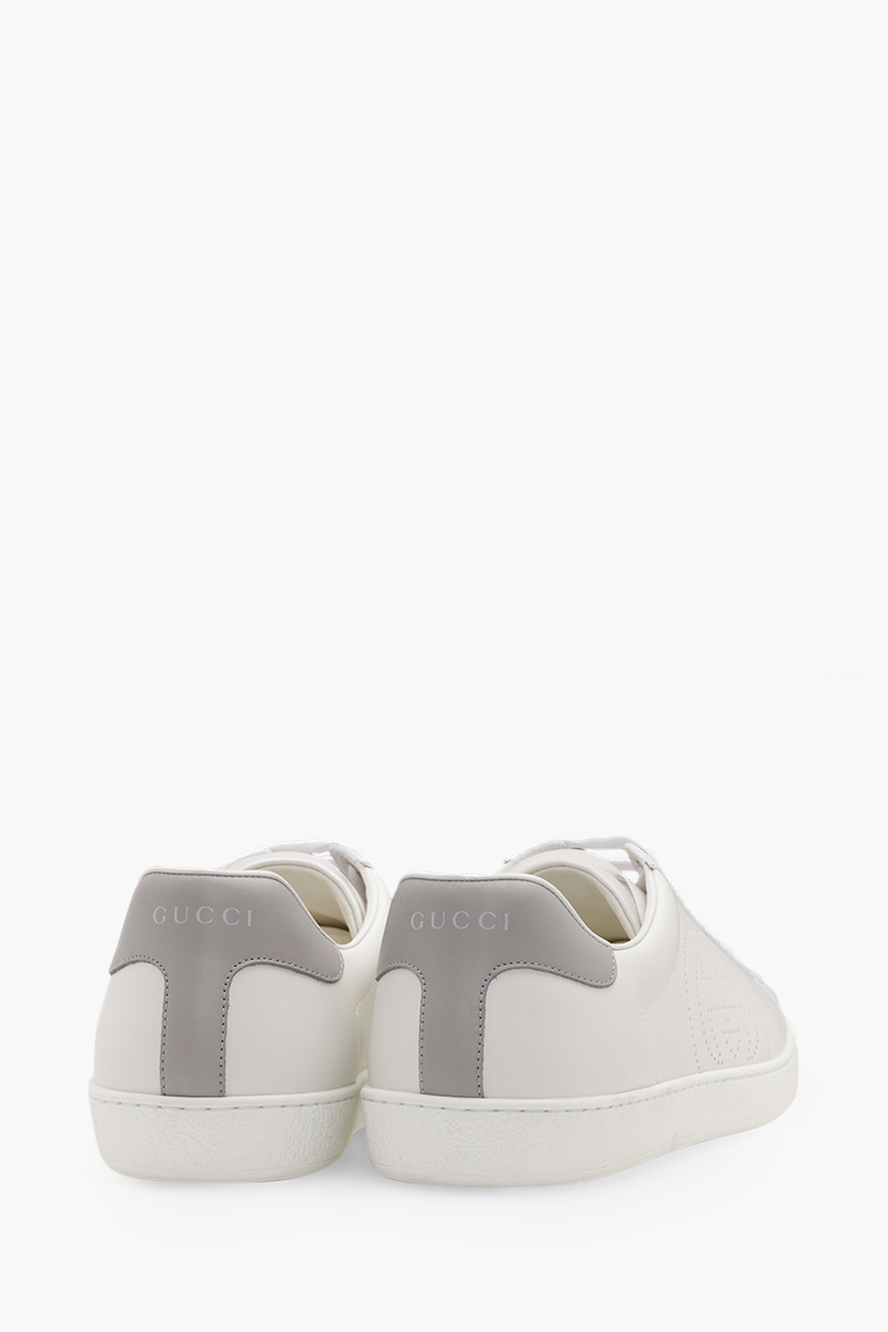GUCCI Men Ace Interlocking G Sneakers in White/Grey 2