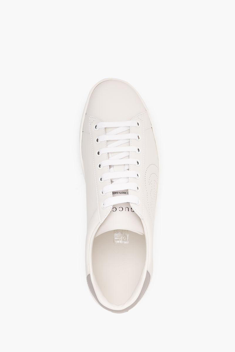 GUCCI Men Ace Interlocking G Sneakers in White/Grey 3
