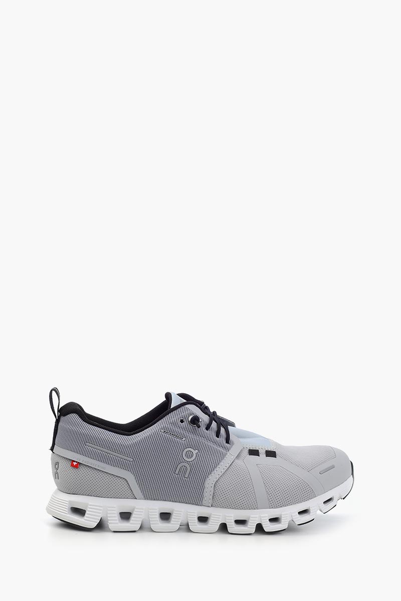 ON Women Cloud 5 Waterproof Running Sneakers in Glacier/White 0