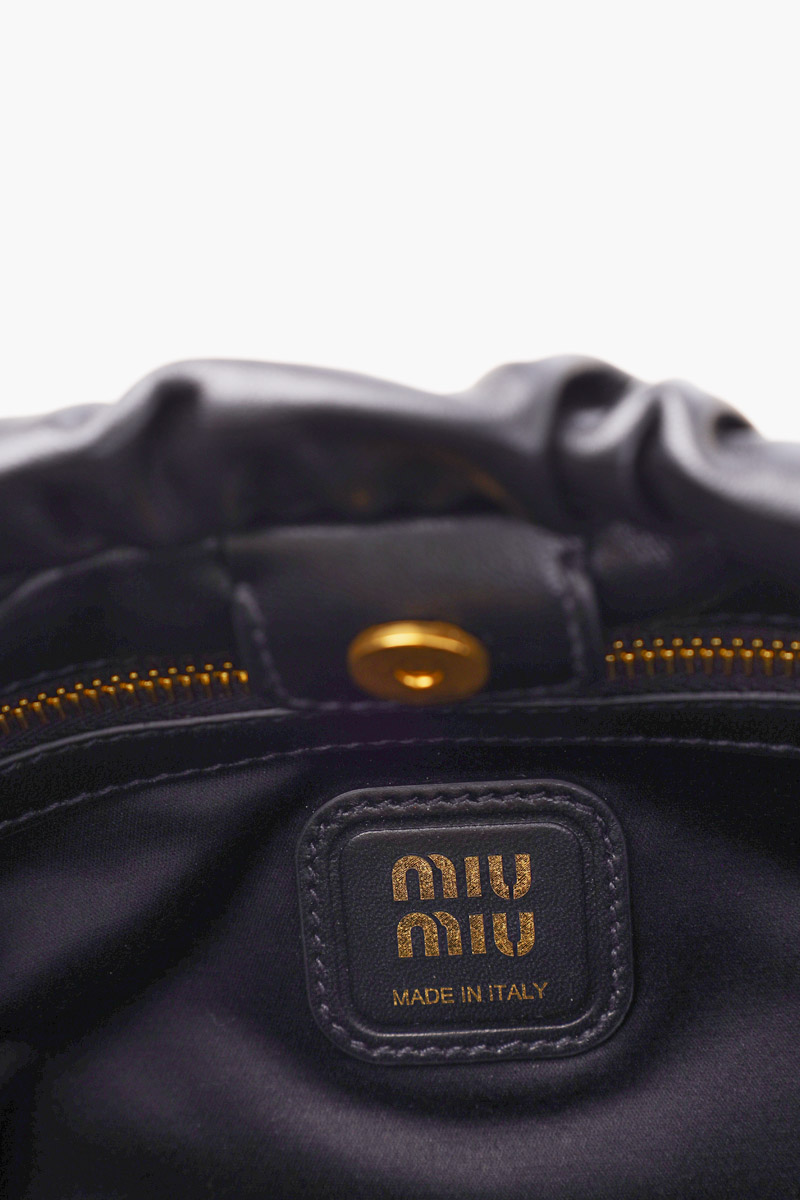 MIU MIU Small Joie Shoulder Bag in Black Soft Nappa Leather Antiqued GHW 3