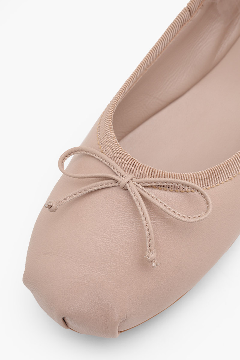 MIU MIU Bow Elastic Band Ballerina in Water Lily Leather with Logo 4