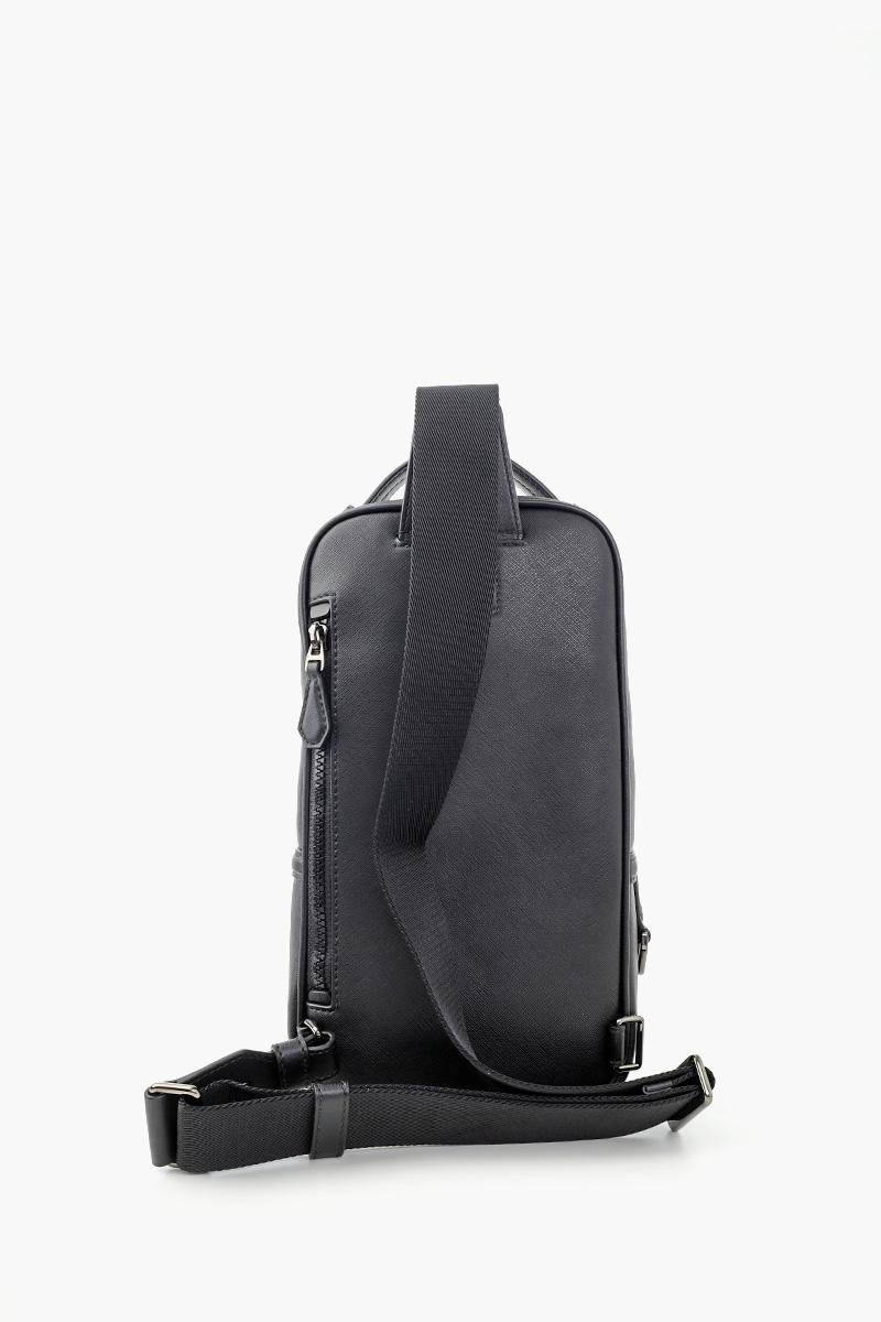 BALLY Malikho Sling Bag in Black/Red/White Recycled Leather  2