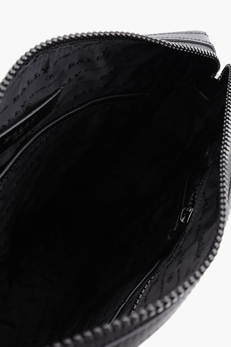 BALLY Men Mecoy Crossbody Bag in Black/White Recycled Leather 3