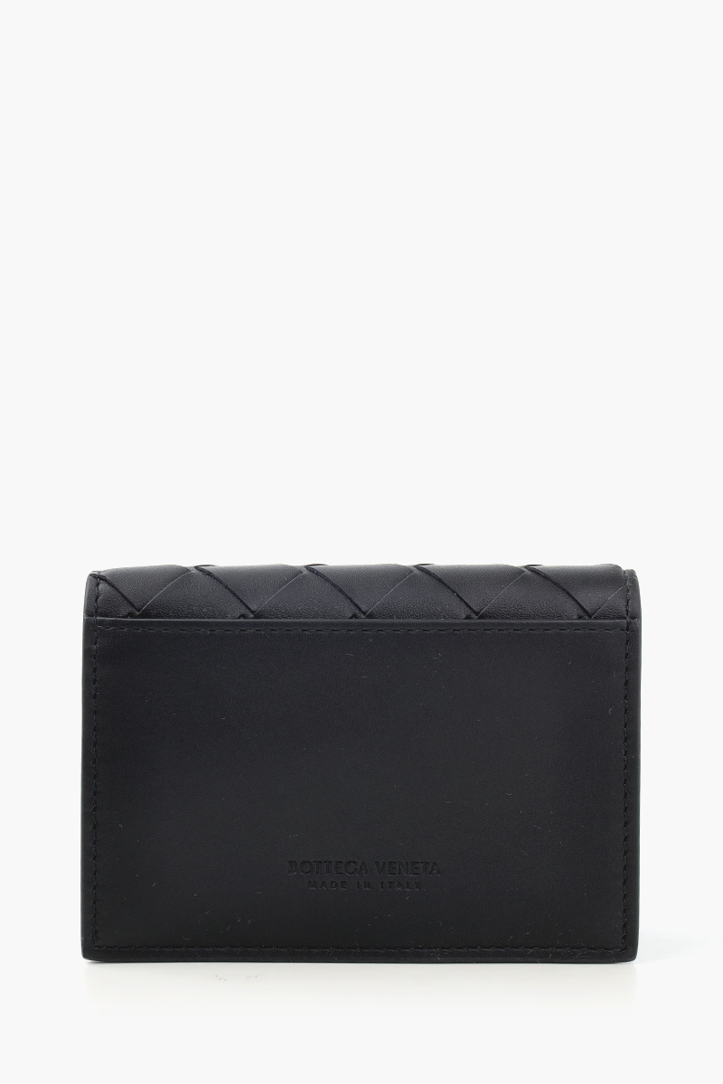 BOTTEGA VENETA Intrecciato Card Case in Black Calfskin 2