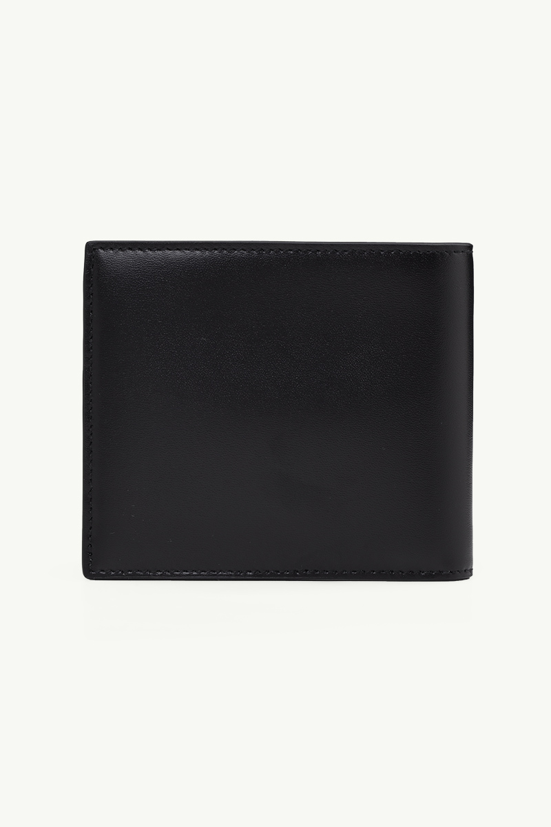 SAINT LAURENT Tiny Monogram East/West Wallet in Black Matte Leather SHW 1