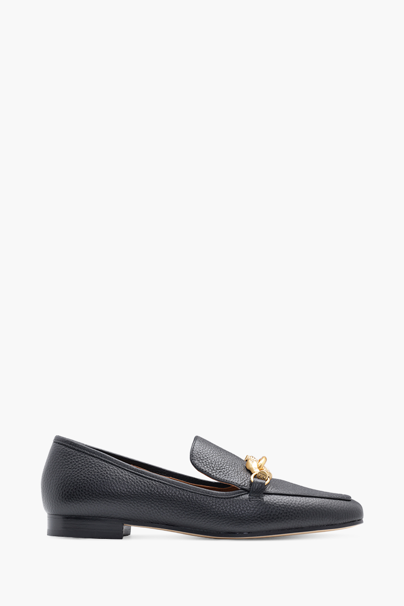 TORY BURCH Women Chain Link Jessa Loafers 20mm in Perfect Black Pebbled Leather 0