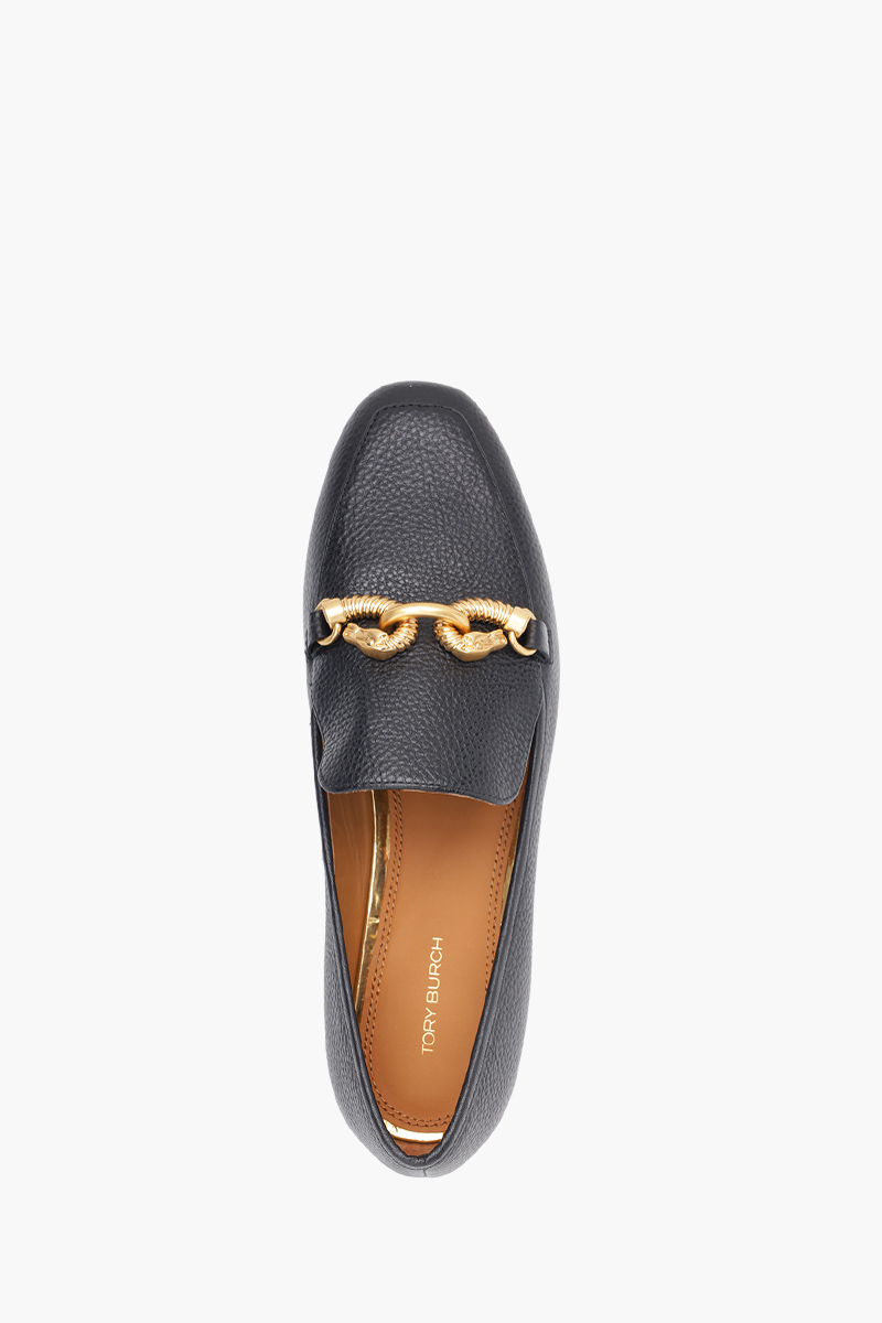 TORY BURCH Women Chain Link Jessa Loafers 20mm in Perfect Black Pebbled Leather 3