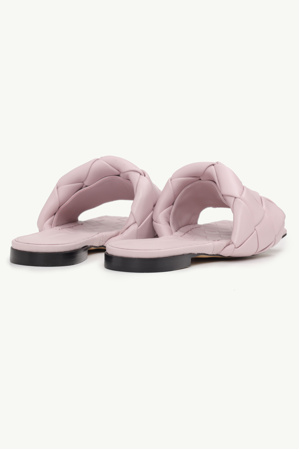 BOTTEGA VENETA BV Lido Woven Flat Sandals in Magnolia 2