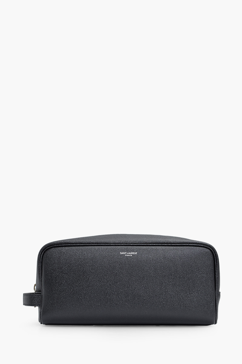 SAINT LAURENT Signature Beauty Case in Black Calfskin 0