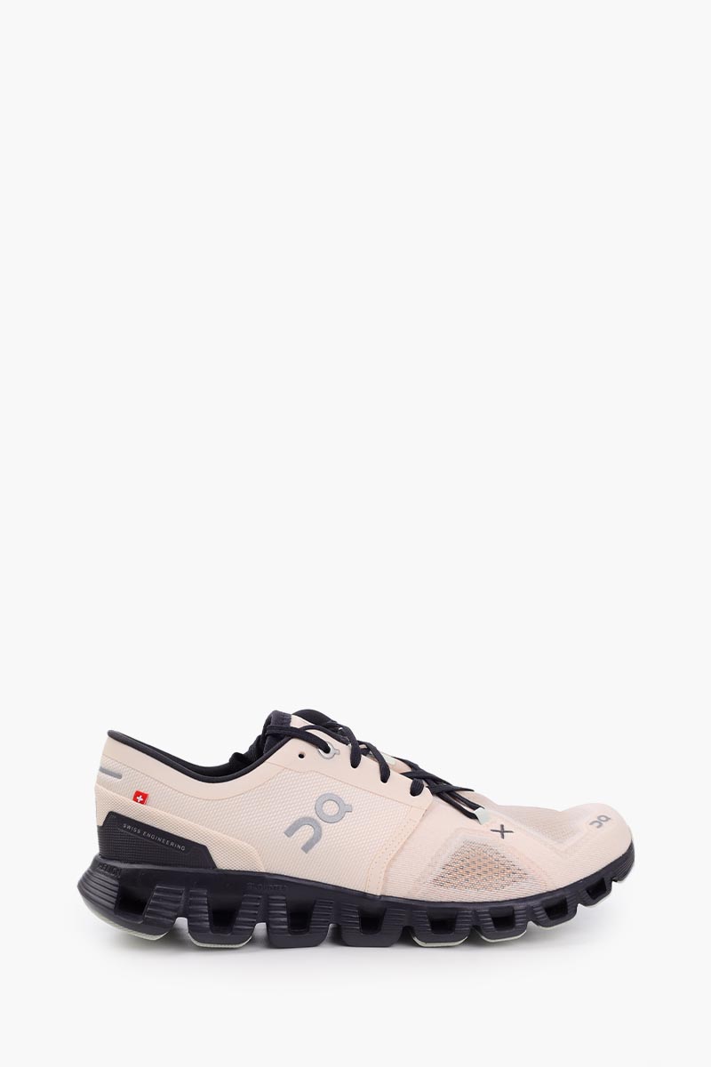 ON Women Cloud X 3 Running Sneakers in Fawn/Magnet 0