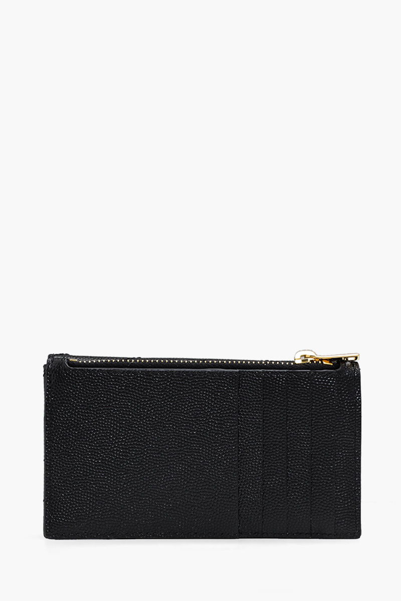 SAINT LAURENT Cassandre Fragments Flap Card Case in Black Caviar Embossed Leather GHW 1