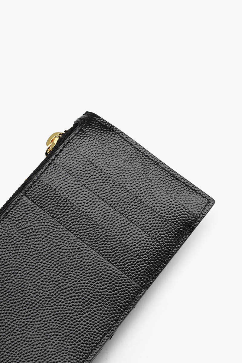 SAINT LAURENT Cassandre Fragments Flap Card Case in Black Caviar Embossed Leather GHW 3