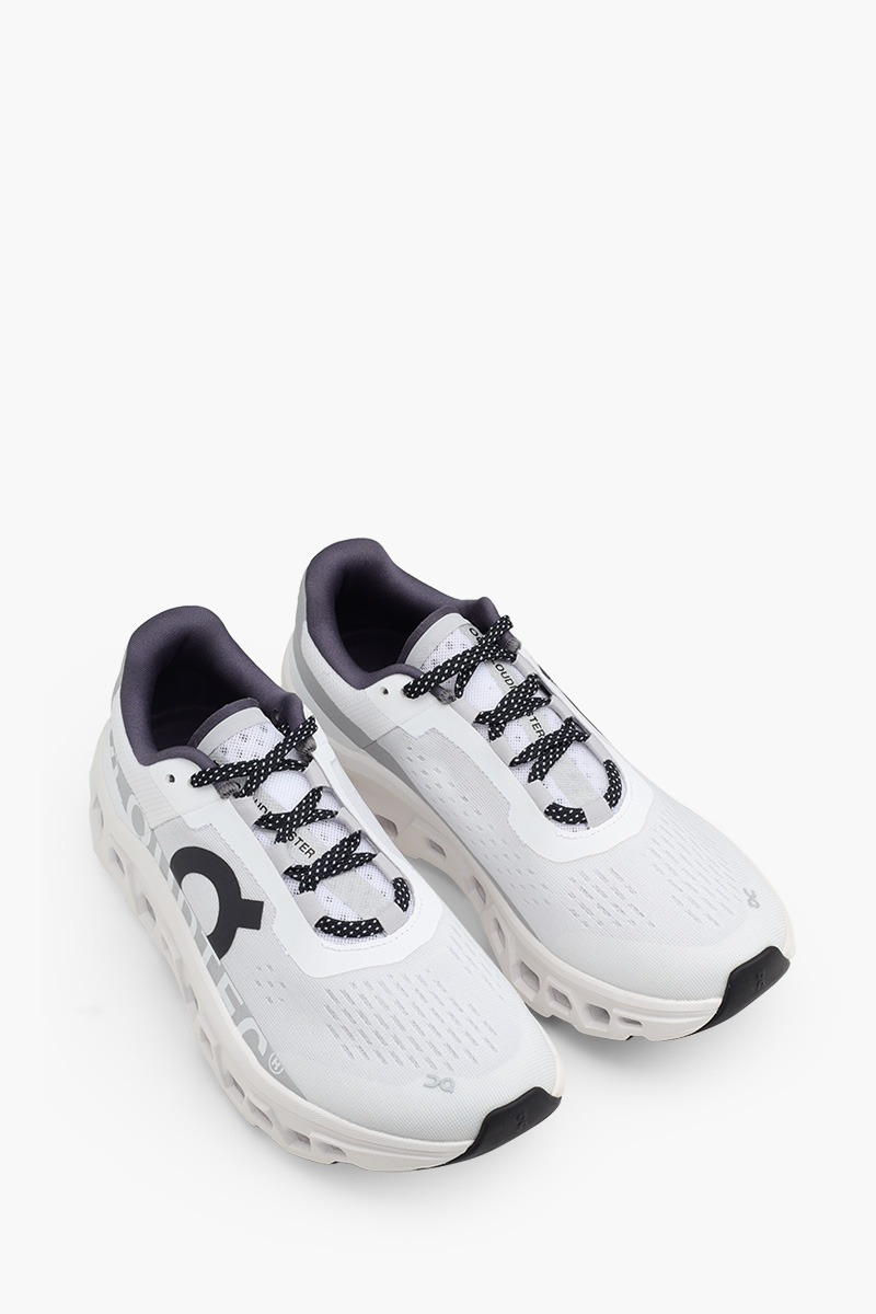 ON Women Cloudmonster Running Sneakers in All White 1