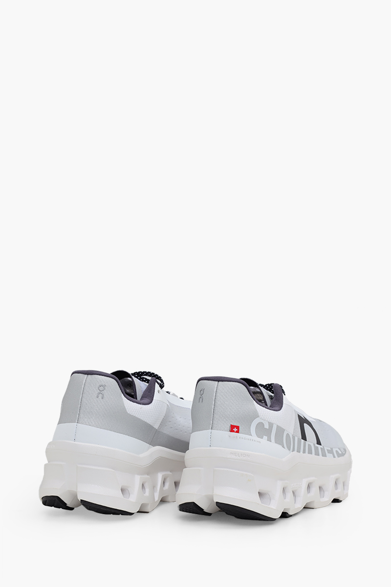 ON Women Cloudmonster Running Sneakers in All White 2