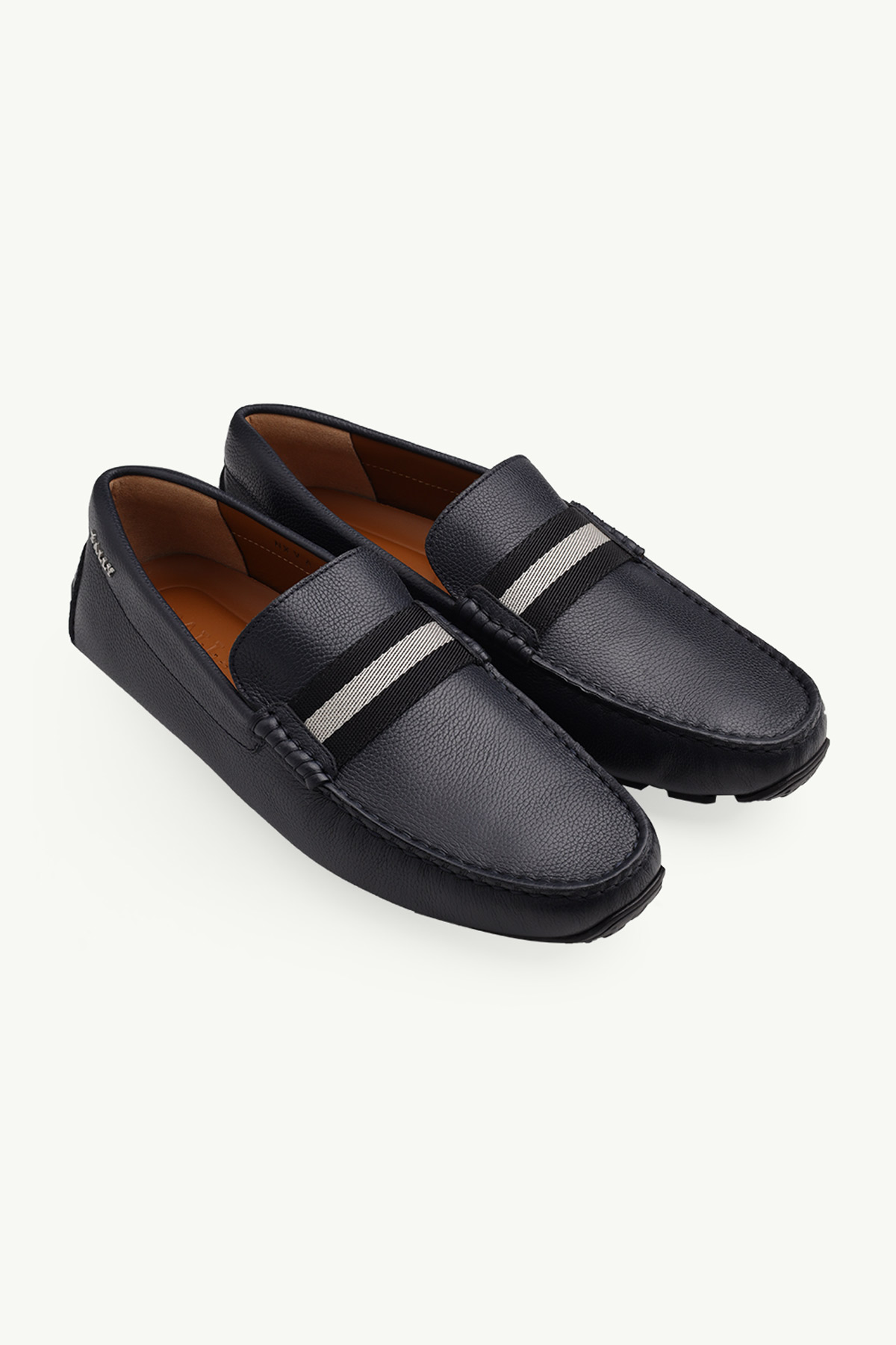 BALLY Men Driver Pearce Loafers in Navy Blue with Trainspotting Stripe 1