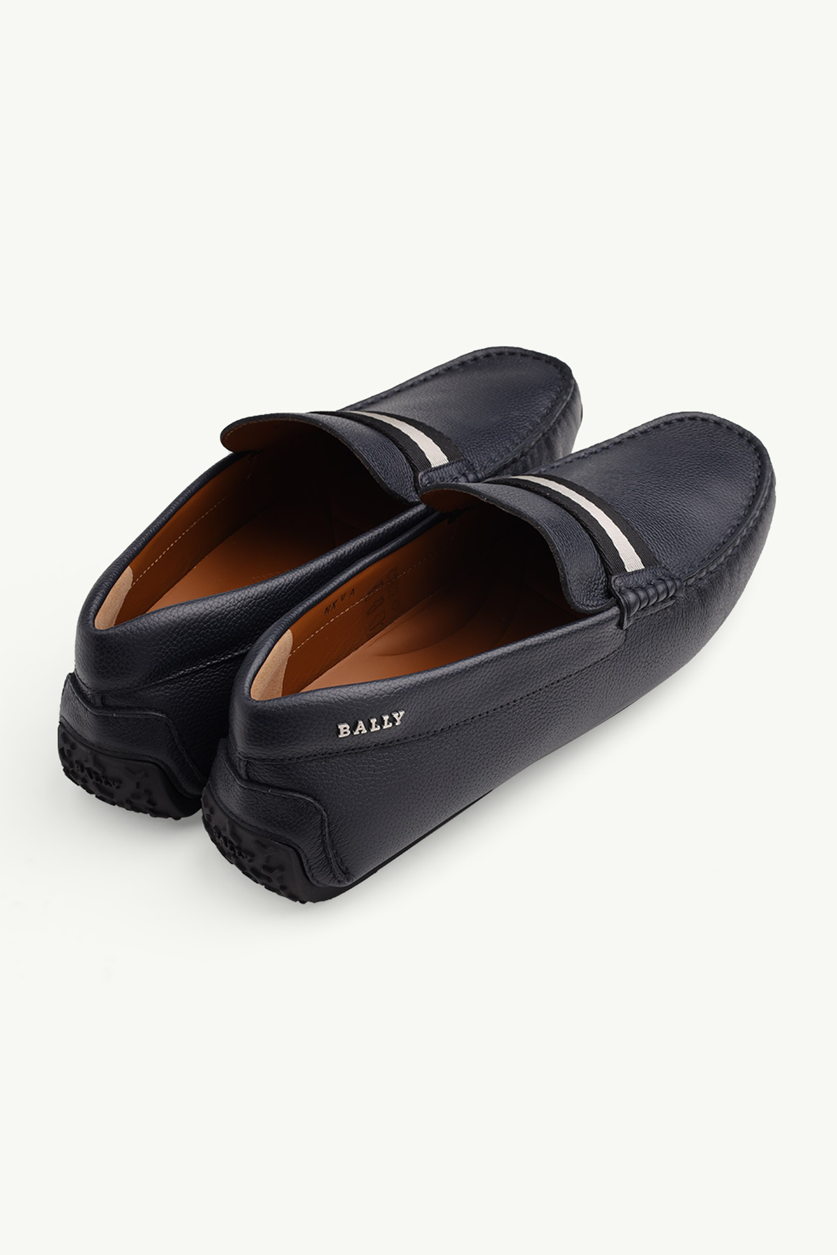 BALLY Men Driver Pearce Loafers in Navy Blue with Trainspotting Stripe 2