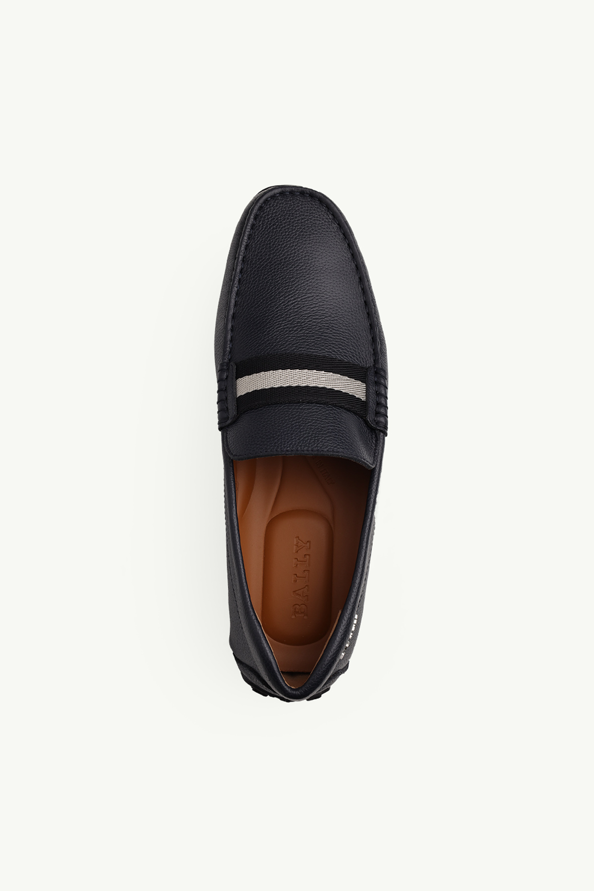 BALLY Men Driver Pearce Loafers in Navy Blue with Trainspotting Stripe 3