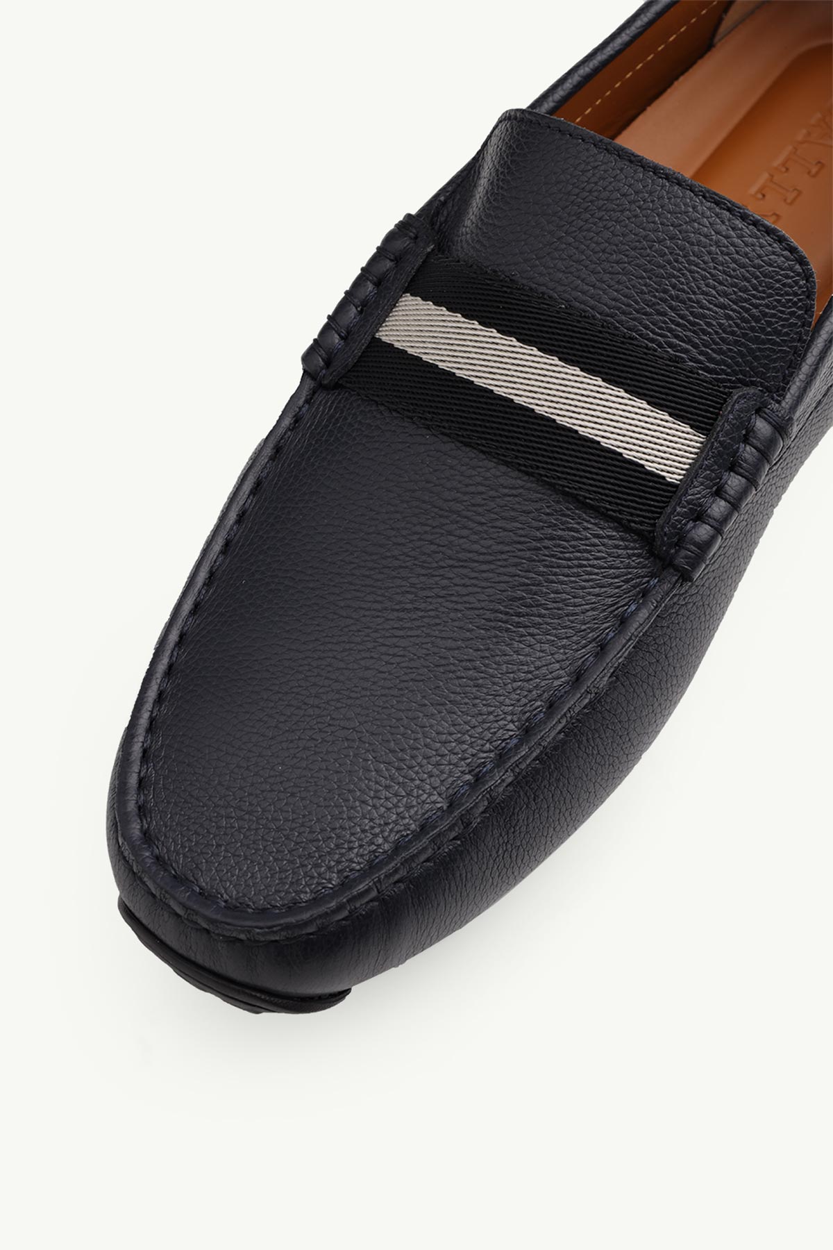 BALLY Men Driver Pearce Loafers in Navy Blue with Trainspotting Stripe 4