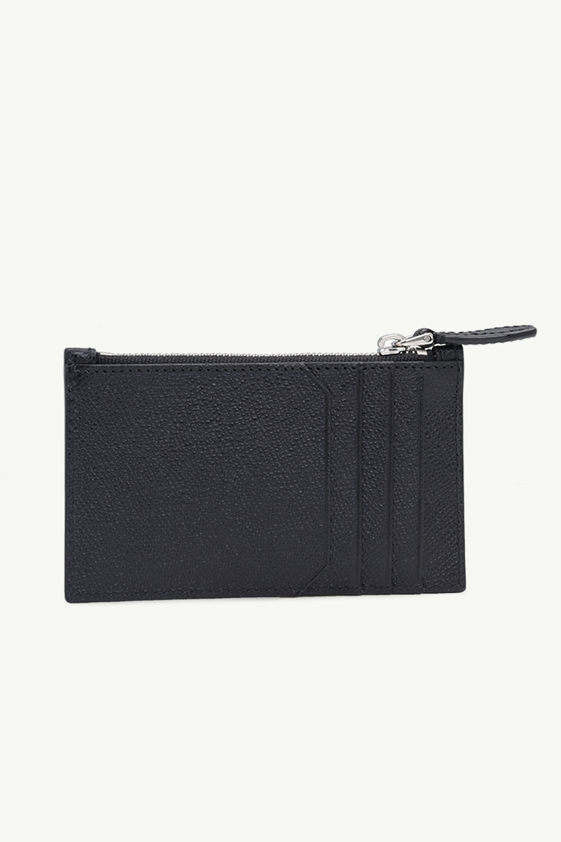 BALLY Tenley Zipper Card Holder in Black Bovine Leather 1