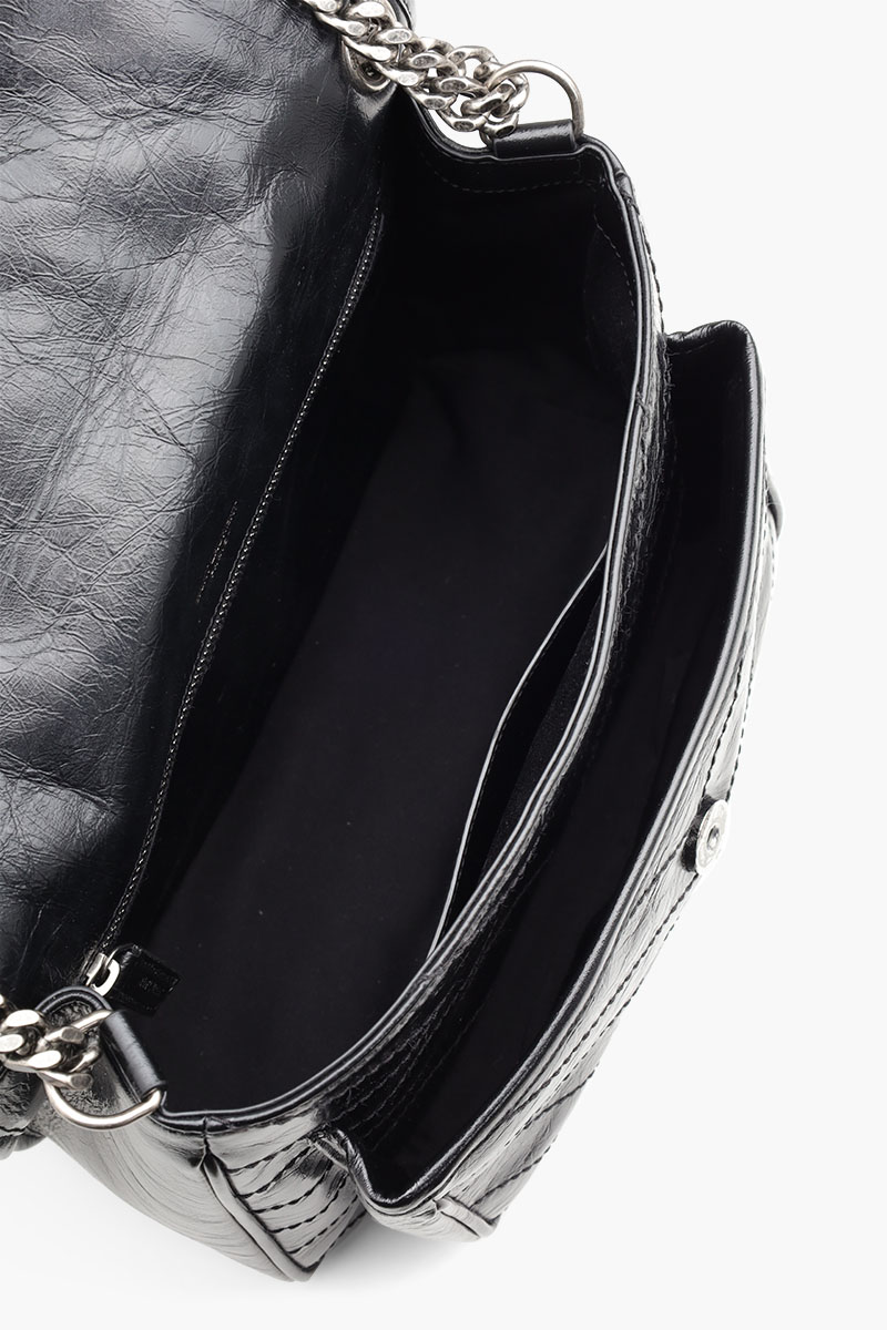 SAINT LAURENT Medium Monogramme Niki Shoulder Bag in Black Grained RHW 3