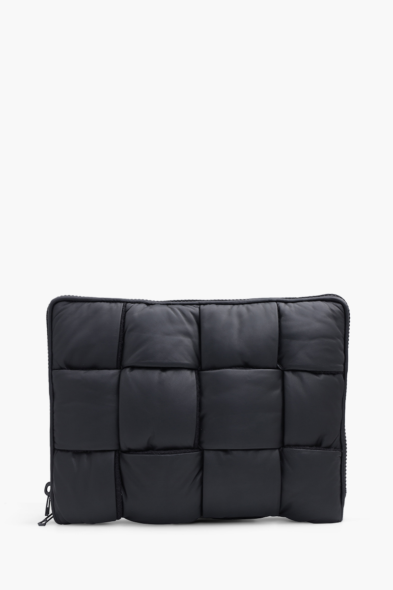 BOTTEGA VENETA Intrecciato Padded Document Case in Black Matte Hidrology Calf Leather 0