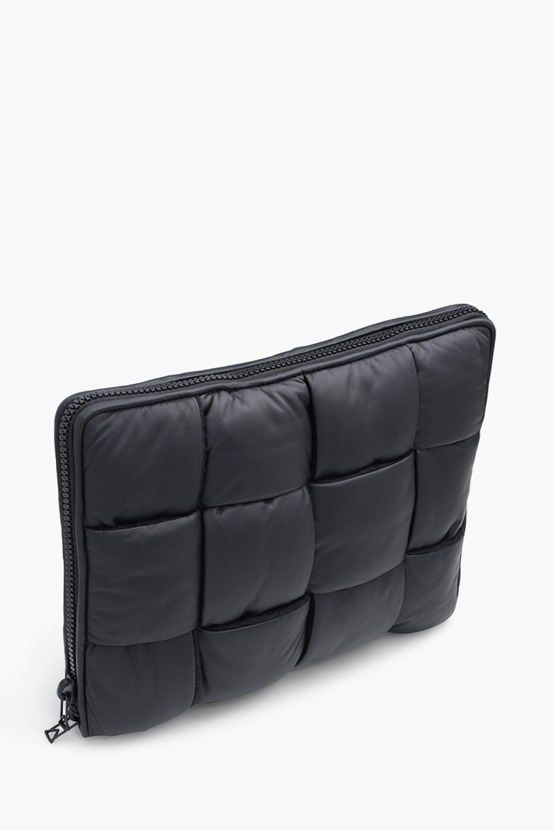 BOTTEGA VENETA Intrecciato Padded Document Case in Black Matte Hidrology Calf Leather 2